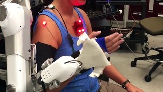 This robotic exoskeleton assists people with neurological disorders.