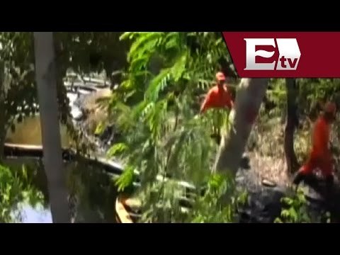 Supervisa director general de Pemex labores de limpieza en río San Juan/ Atalo Mata