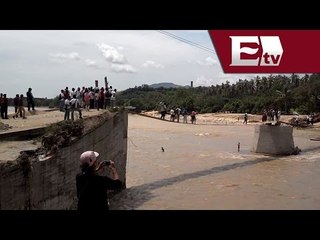 Lluvia arrastra puente que hace un año tiró la tormenta Manuel  / Nacional