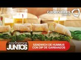 Receta sándwich de hummus con dip de garbanzos y vegetales