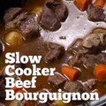 This SLOW COOKER BEEF BOURGUIGNON is soaring to the top recipe on the blog!!  It will be the absolute BEST stew you ever make!  PRINTABLE RECIPE HERE: