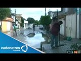 Ruptura de tubería causa inundaciones y daños a varias viviendas en Ecatepec