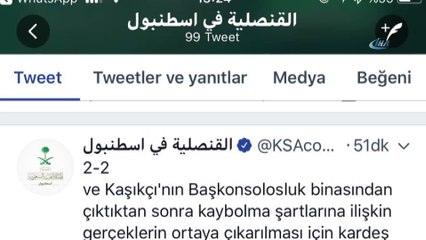 Konsolosluktan Suudi Gazeteci Cemal Kaşıkçı açıklaması