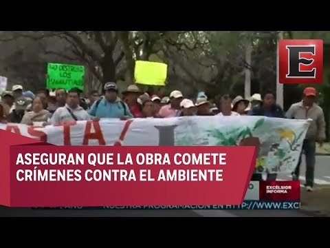 Marchan en la México-Toluca contra la construcción del Tren Interurbano