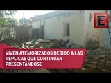 Habitantes de Santa María Huazolotitlán duermen  a la intemperie por daños a sus viviendas