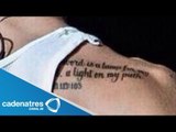 Justin Bieber estrena tatuaje, un fragmento de la Biblia