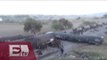 Aparatoso accidente en Celaya: Cae tráiler sobre tren y lo descarrila / Excélsior Informa