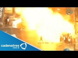 Impresionantes imágenes de la explosión de un automóvil en Brasil