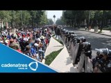 Maestros de la CNTE protestan en la Embajada de EU y la Bolsa Mexicana de Valores