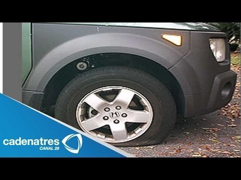 Ladrones poncha llantas para asaltar a mujeres / Banda de ladrones desinflan llantas