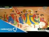 Dañan pinturas originales de Chauyang, China en una restauración
