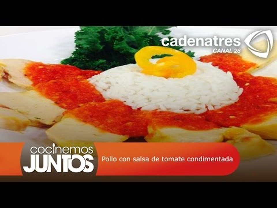 Pollo con salsa de tomate condimentada