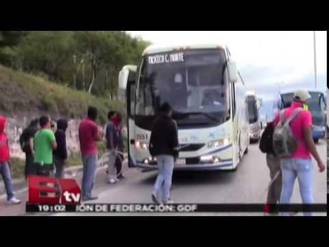 Normalistas instalan retenes para ordeñar autobuses / Excélsior Informa