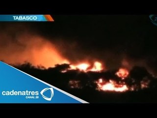 Explosión e incendio en pozo de Pemex en Oxiacaque, Tabasco