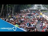 CNTE no se va y bloquea carriles laterales de Reforma (VIDEO)