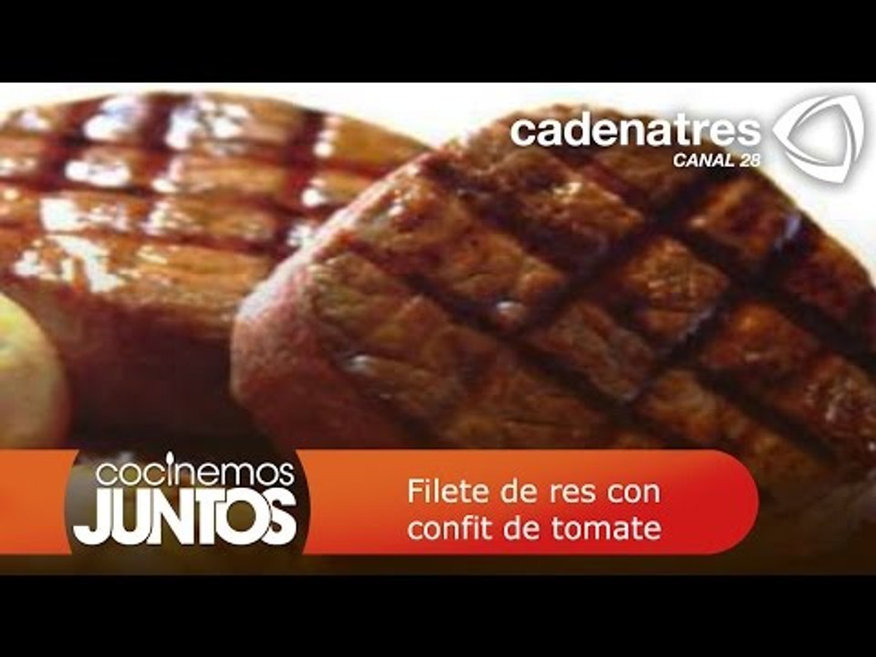 Filete de res con confit de tomate
