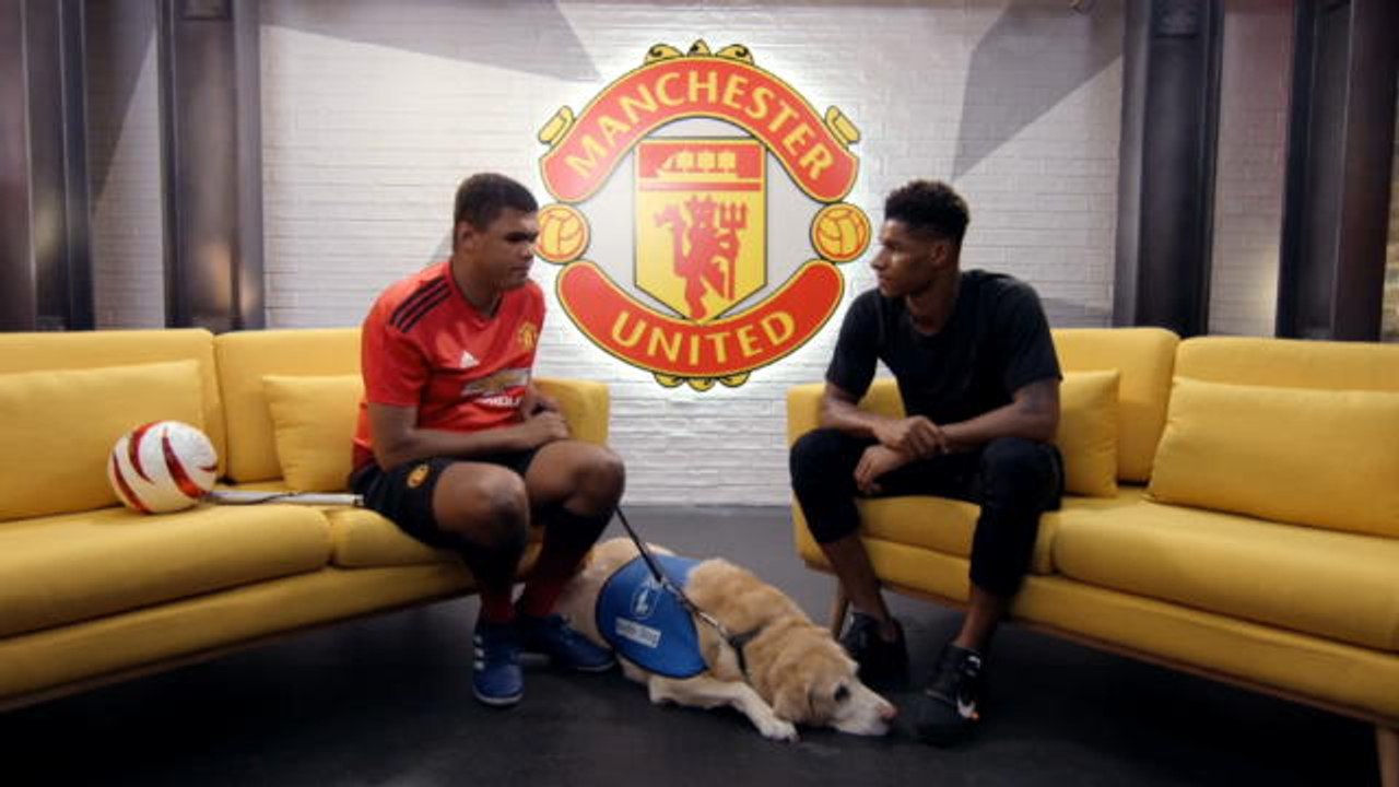 Marcus Rashford tells blind footballer he is an inspiration
