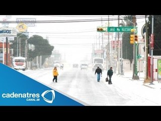 Cae aguanieve en calles de Sonora, Chihuahua
