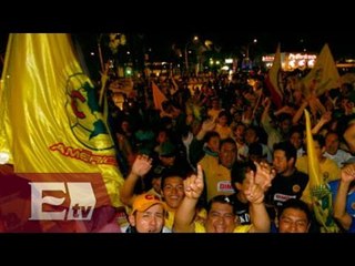 Americanistas festejan campeonato en el Ángel de la Independencia / Vianey Esquinca