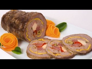 Cómo hacer rollo de carne relleno de tomate seco y espinacas