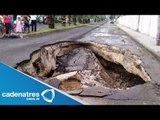 ¡¡¡¡IMPRESIONANTE!!!! Se abre socavón en una calle de la isla de Cozumel
