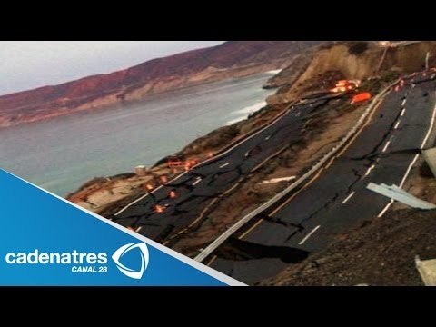 Colapsa tramo en carretera escénica Ensenada-Tijuana
