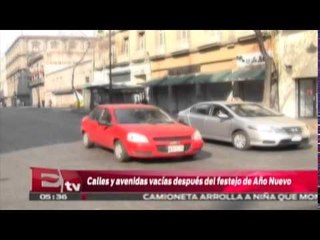Calles y avenidas vacías después del festejo de año nuevo