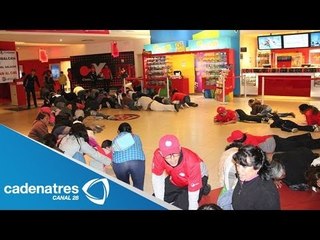 Realizan simulacro de asalto en cine de Santa Fe (VIDEO)