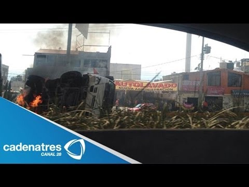 Pipa de gas se vuelca e incendia frente a Gran Sur