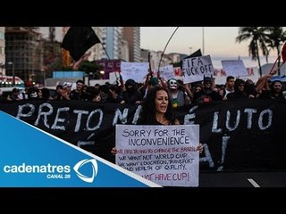 Protestan en Brasil contra mundial de futbol / Protest in Brazil against world cup