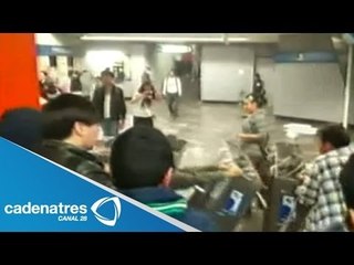 Estiman en 750 mil pesos daños a torniquetes y mobiliario en Metro Hidalgo