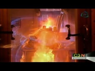 Momento justo de una explosión a causa de una fuga de gas