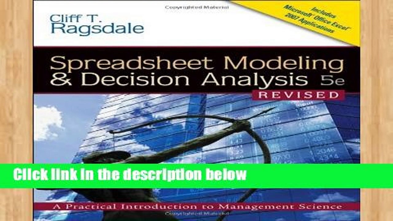 Review  Spreadsheet Modeling   Decision Analysis: A Practical Introduction to Management Science
