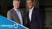 Barack Obama y el primer ministro de Canadá Stephen Harper vistan México