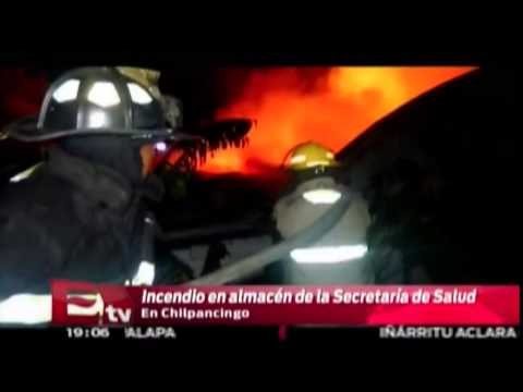 Incendio en almacén de la Secretaría de Salud en Chilpancingo