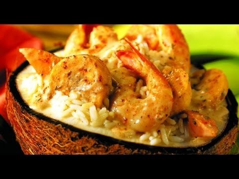 Receta de arroz con coco y camarones / Receta de arroz paso a paso
