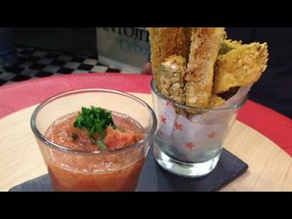 Calabacitas fritas con salsa de jitomate