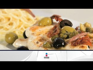 Pollo en salsa de jitomate y alcaparra