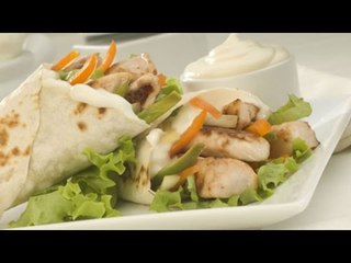 Deliciosos wraps de pollo al pesto