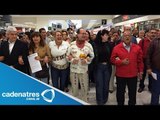 Ex trabajadores de Mexicana de Aviación bloquean el AICM