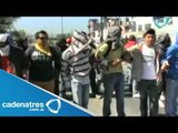 Normalistas de Michoacán realizan diversos bloqueos en las calles de Morelia