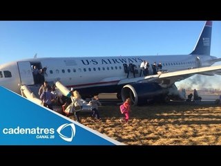 ¡¡¡ENTÉRATE!!! Queda varado avión en Filadelfia tras ponchadura de llanta