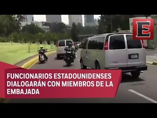 Traslado de la comitiva estadounidense a la embajada de EU