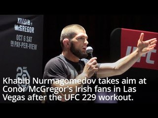 Khabib Says McGregor's Grandfather 'Killed Your People' To Irish Crowd - UFC 229