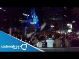 Aficionados de Cruz Azul festejan campeonato en el Ángel (VIDEO)