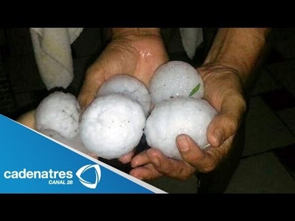 Cae granizo del tamaño de una pelota en Jalapa...