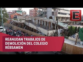 Inician labores de demolición del colegio Rébsamen