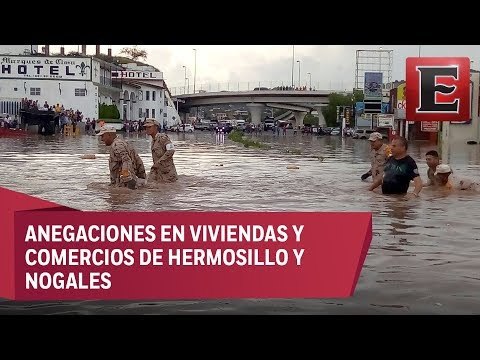 Lluvias en Sonora dejan un muerto, inundaciones y vehículos dañados
