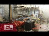 Incendio en La Merced ocasionado por un corto circuito / Vianey Esquinca