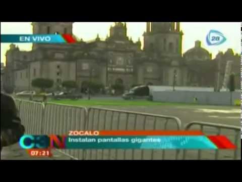 Instalan pantallas gigantes en el Zócalo Capitalino por motivo del mundial 2014